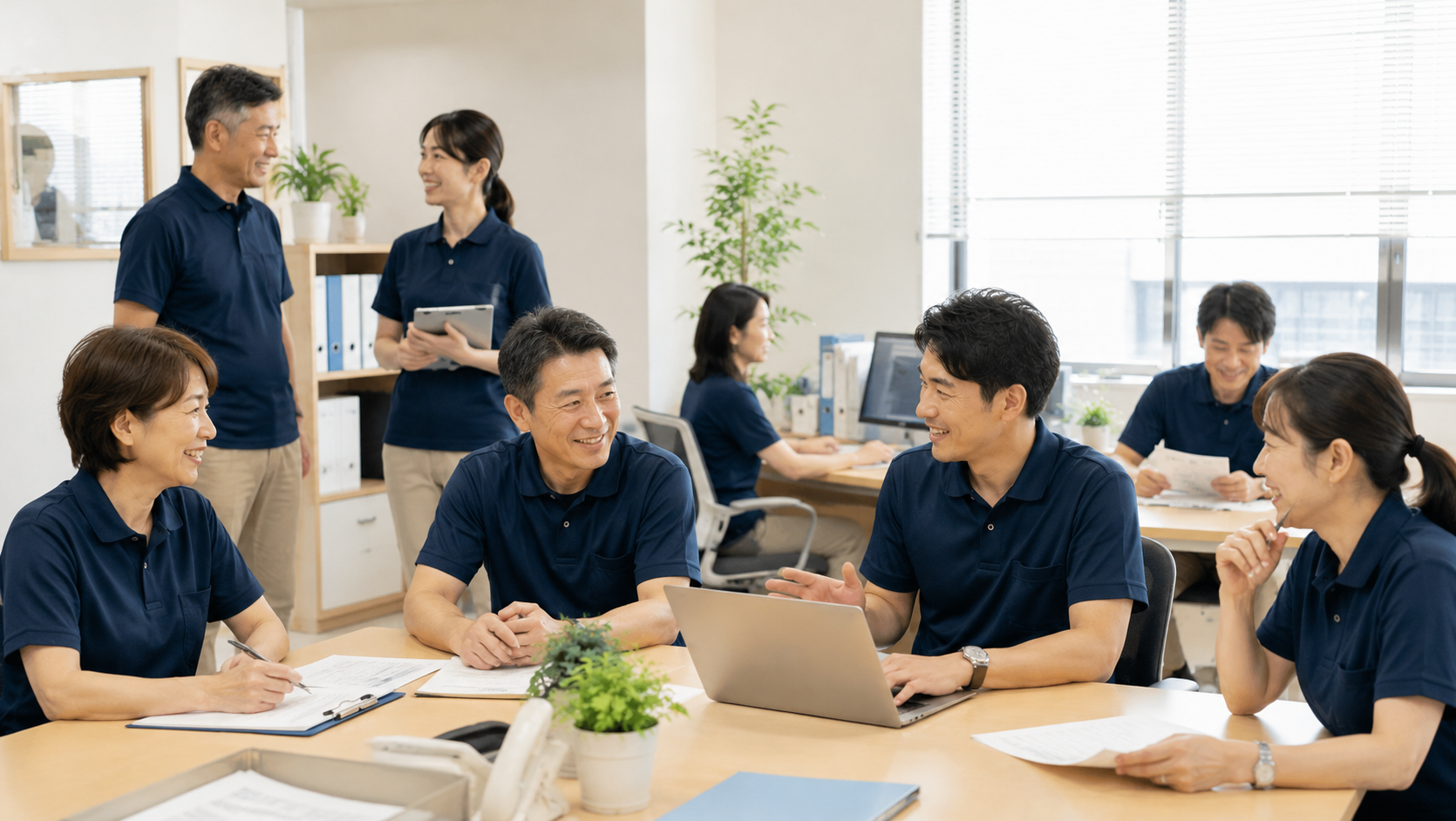スタッフ同士で相談している様子