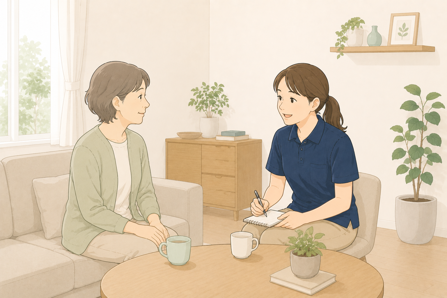 精神科訪問看護のイラスト