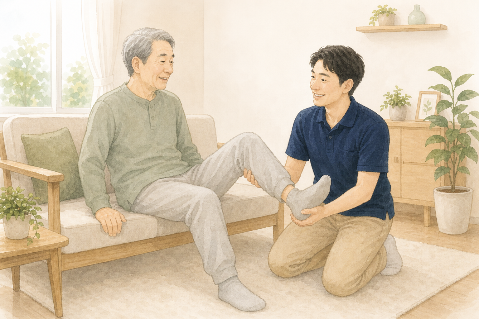 リハビリ訪問のイラスト
